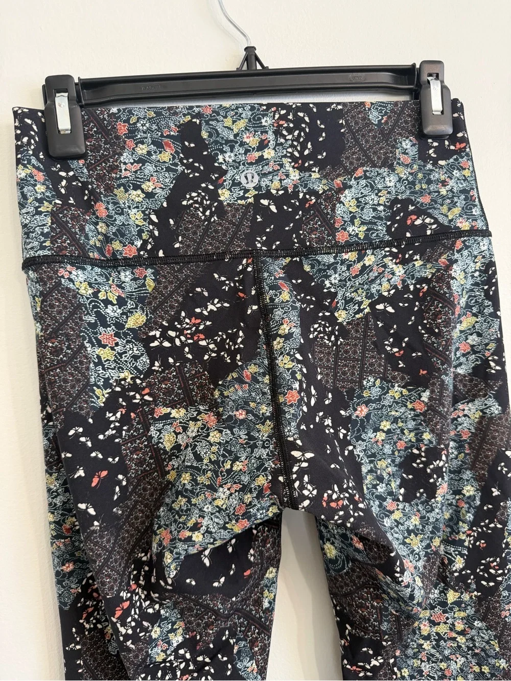 lululemon athletica Wunder Under Black Floral-Print High-Rise Leggings